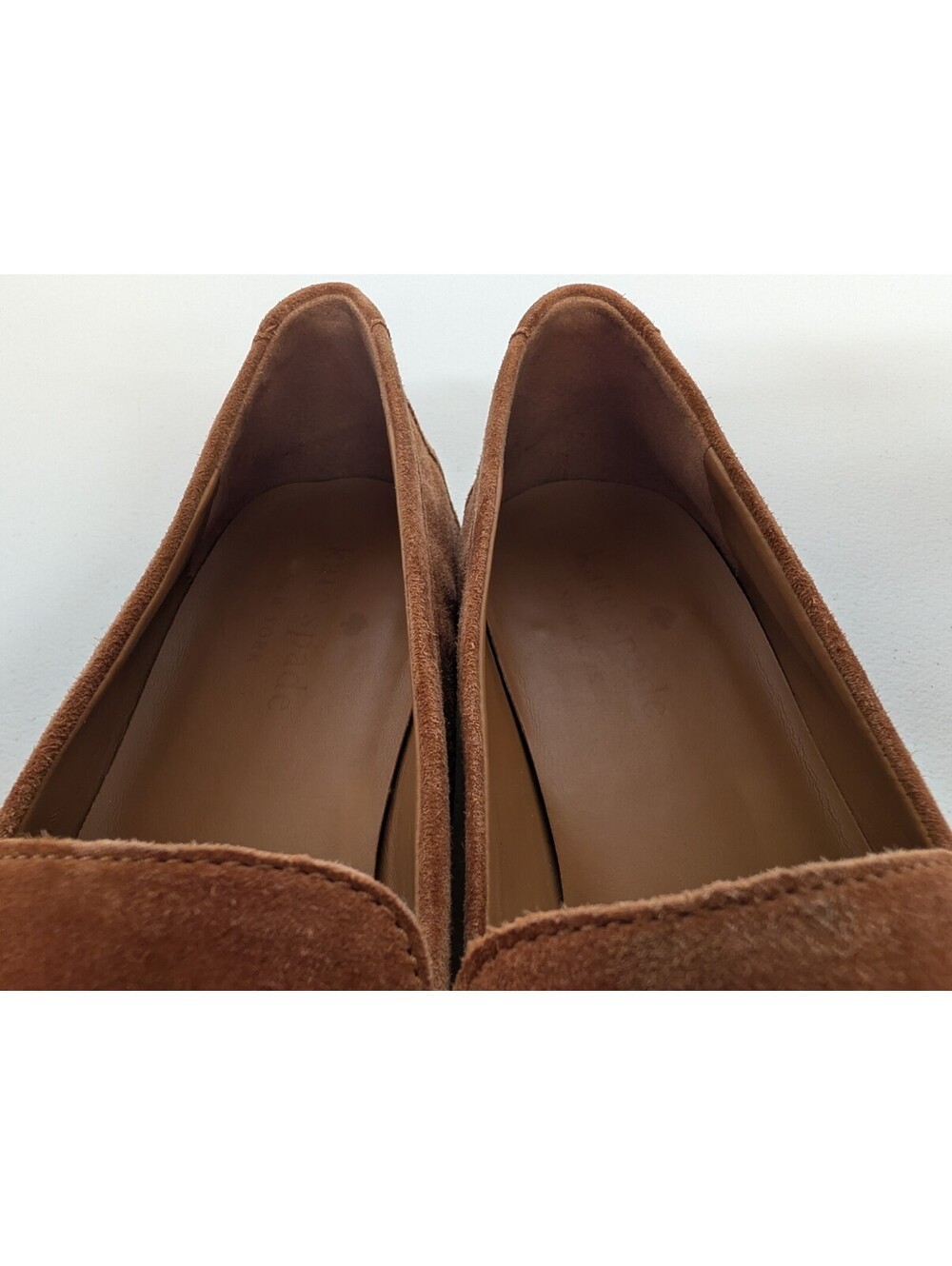 Kate Spade New York Berkeley Tassel Loafers Brown Suede & Gold-Tone Studs Sz6.5B - Picture 6 of 13